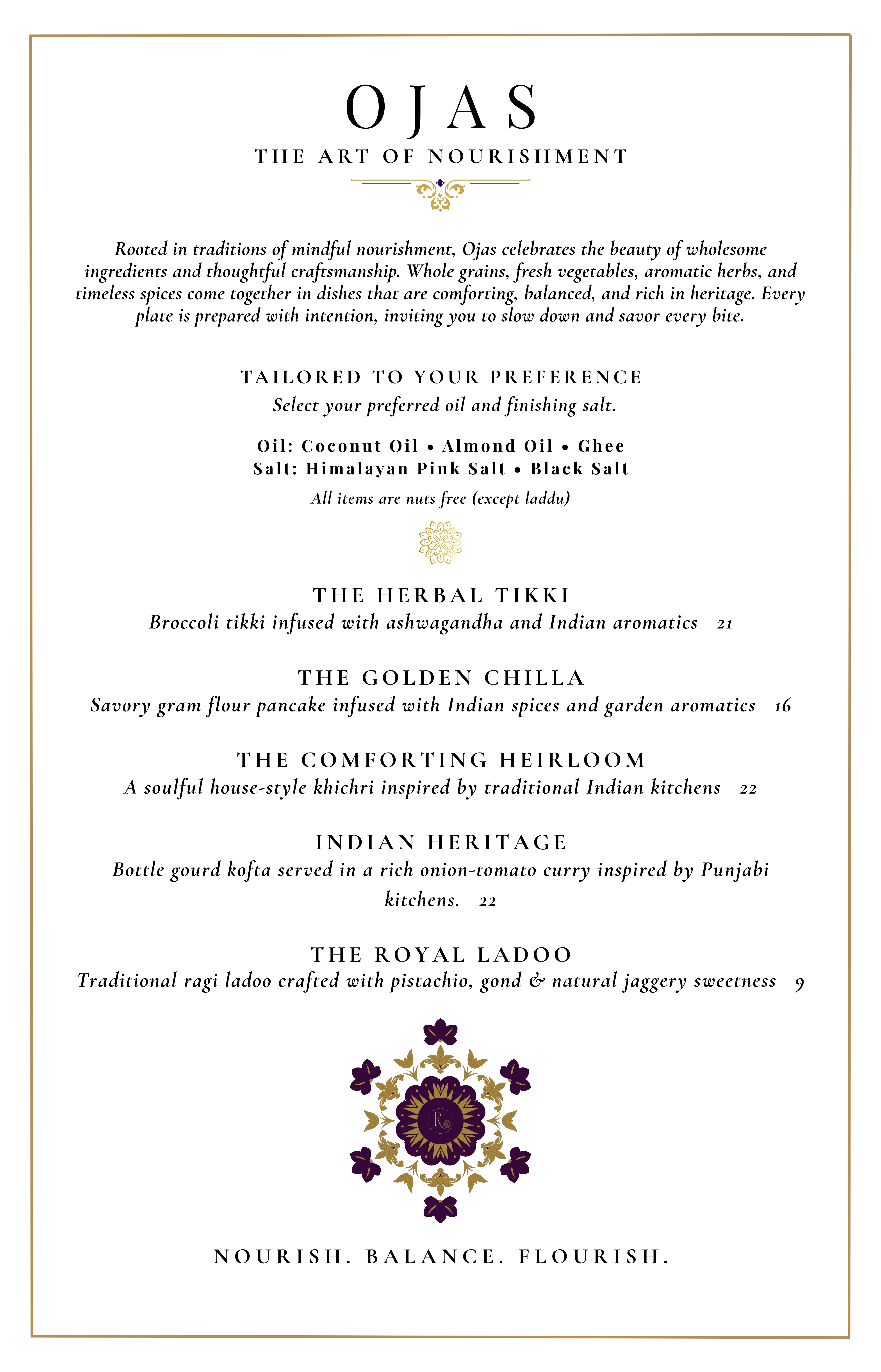Wellness Menu